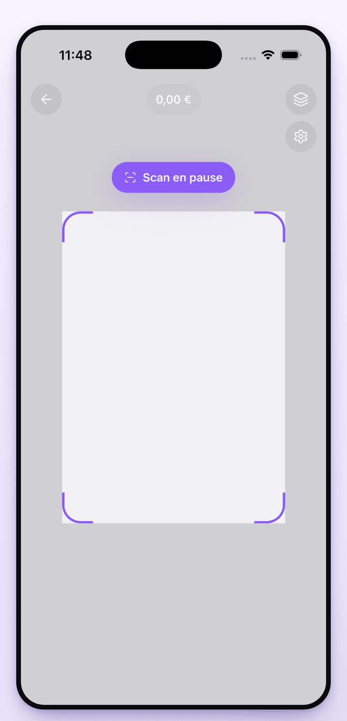 Écran scanner de PepitaCards